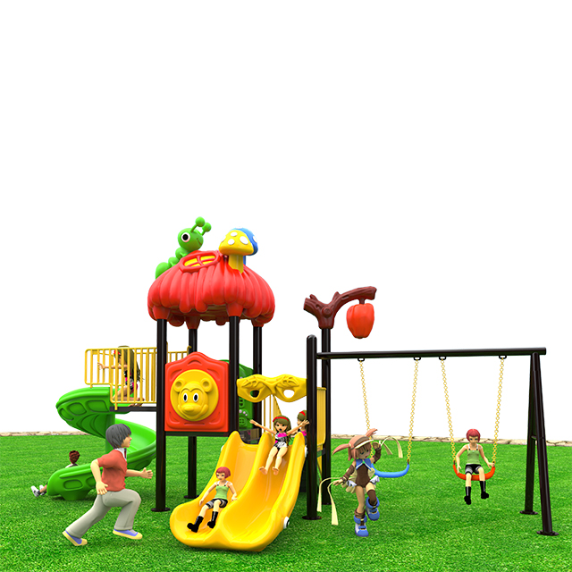 Commercial Children's Outdoor Playground with Swing And Spiral Slide